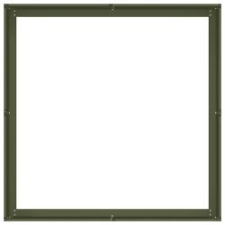 Jardinière vert olive 100x100x30 cm acier 