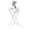 Table de jardin pliante Blanche Ø50x72 cm Acier 