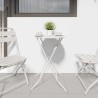 Table de jardin pliante Blanche Ø50x72 cm Acier 