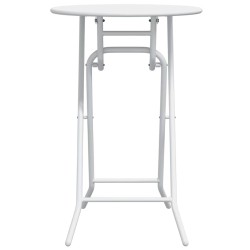 Table de jardin pliante Blanche Ø50x72 cm Acier 