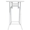 Table de jardin pliante Blanche Ø50x72 cm Acier 