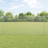 Clôture en fil soudé avec 10 poteaux en U Argent 1.2x10 m en acier 