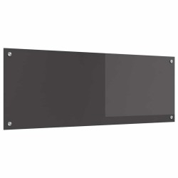Crédence de Cuisine Grise Foncé 110x40x0,6 cm Verre Trempé 