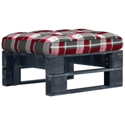 Pouf palette de jardin noir bois de pin imprégné 