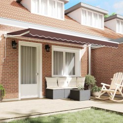 Tissu de remplacement pour auvent pour cadre de 4x2 m Marron 