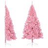 Demi sapin de Noël artificiel avec support Rose 180 cm PVC 