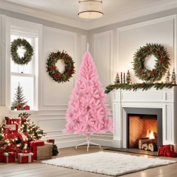 Demi sapin de Noël artificiel avec support Rose 180 cm PVC 