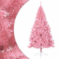 Demi sapin de Noël artificiel avec support Rose 180 cm PVC 