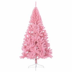 Demi sapin de Noël artificiel avec support Rose 180 cm PVC 