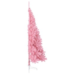 Demi sapin de Noël artificiel avec support Rose 180 cm PVC 