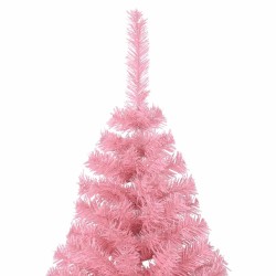 Demi sapin de Noël artificiel avec support Rose 180 cm PVC 