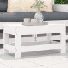 Repose-pied de jardin blanc 62x30x32 cm bois de pin massif 
