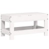 Repose-pied de jardin blanc 62x30x32 cm bois de pin massif 