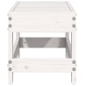 Repose-pied de jardin blanc 62x30x32 cm bois de pin massif 