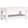 Repose-pied de jardin blanc 62x30x32 cm bois de pin massif 