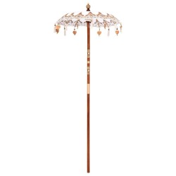 Parasol balinais Autre Crème x 260 cm Coton et bois massif 