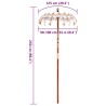 Parasol balinais Autre Crème x 260 cm Coton et bois massif 