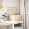 Boîte en bois avec couvercle et poignées bois de pin massif 