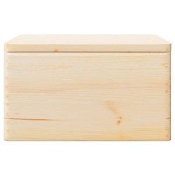 Boîte en bois avec couvercle et poignées bois de pin massif 