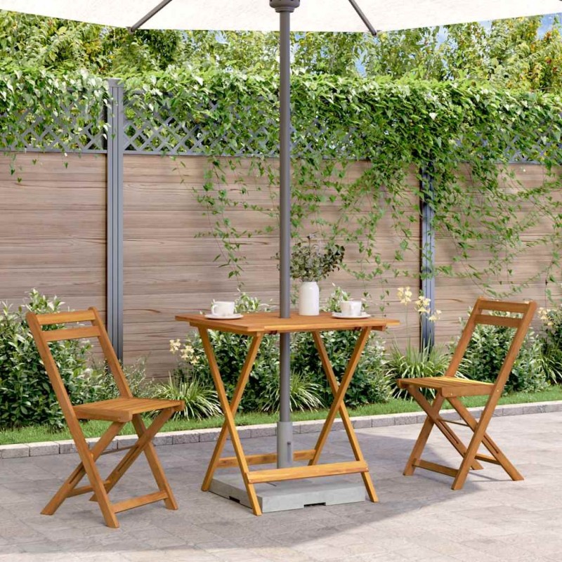 Table pliable de jardin 70x70x75 cm Bois d'acacia massif Table pliable de jardin 70x70x75 cm Bois d'acacia massif