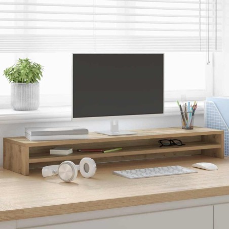 Support de moniteur chêne artisanal 100x24x13cm bois ingénierie 