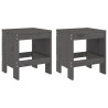 Tabourets de jardin lot de 2 gris 40x36x45 cm bois massif pin 