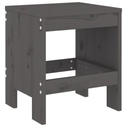 Tabourets de jardin lot de 2 gris 40x36x45 cm bois massif pin 