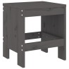 Tabourets de jardin lot de 2 gris 40x36x45 cm bois massif pin 