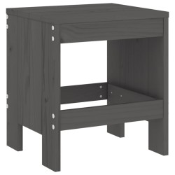 Tabourets de jardin lot de 2 gris 40x36x45 cm bois massif pin 