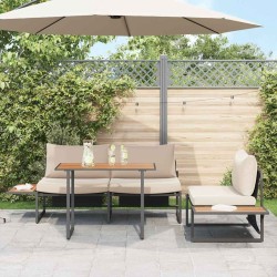 Table de jardin Marron 100x55x70 cm DPC et Acier 