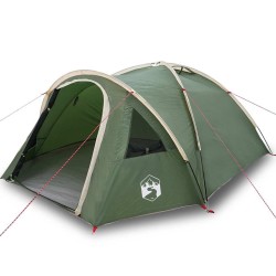 Tente avec toit Vert Moyen Polyester et fibre de verre 