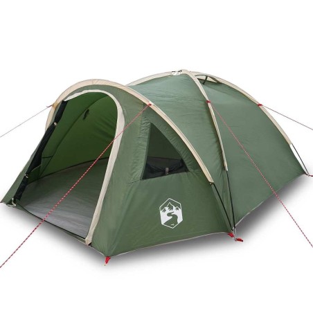 Tente avec toit Vert Moyen Polyester et fibre de verre 