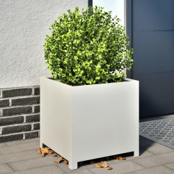 Jardinière blanc 50x50x50 cm acier 