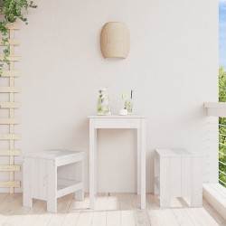 Tabourets de jardin lot de 2 blanc 40x36x45 cm bois massif pin 