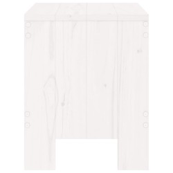 Tabourets de jardin lot de 2 blanc 40x36x45 cm bois massif pin 