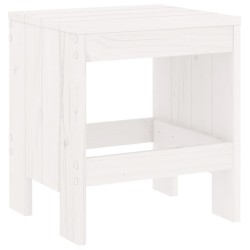 Tabourets de jardin lot de 2 blanc 40x36x45 cm bois massif pin 