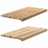 Appuis de fenêtre 2 pcs non traité 80x40x2 cm bois chêne massif 