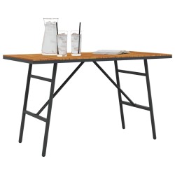 Table à manger - Noir, 110x55x62 cm, en bois d'acacia massif 