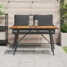 Table à manger - Noir, 110x55x62 cm, en bois d'acacia massif 