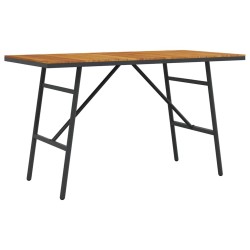 Table à manger - Noir, 110x55x62 cm, en bois d'acacia massif 