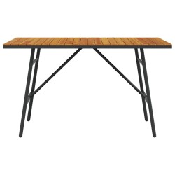 Table à manger - Noir, 110x55x62 cm, en bois d'acacia massif 