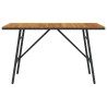 Table à manger - Noir, 110x55x62 cm, en bois d'acacia massif 