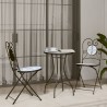 Table de bistro mosaïque bleu et blanc Ø50x70 cm céramique 