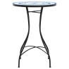 Table de bistro mosaïque bleu et blanc Ø50x70 cm céramique 