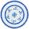 Table de bistro mosaïque bleu et blanc Ø50x70 cm céramique 