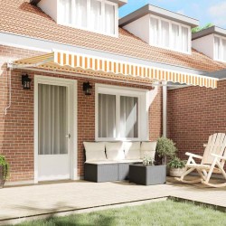 Tissu de remplacement de store pour cadre de 4x2 m Jaune et blanc 