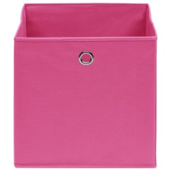 Boîtes de rangement 10 pcs Tissu intissé 28x28x28 cm Rose 