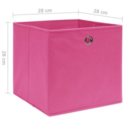Boîtes de rangement 10 pcs Tissu intissé 28x28x28 cm Rose 