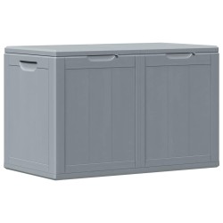 Boîte de rangement de jardin 180 L Gris PP aspect bois 