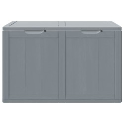 Boîte de rangement de jardin 180 L Gris PP aspect bois 